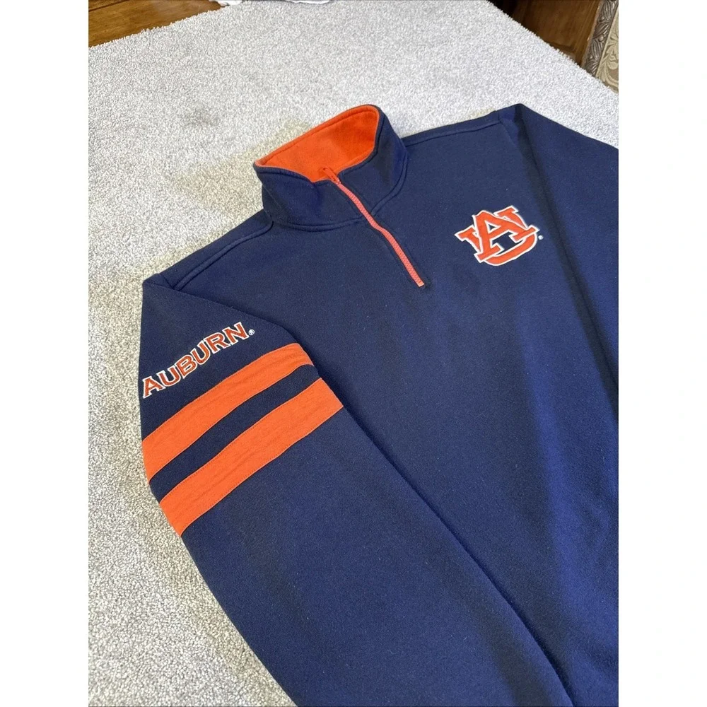 Auburn Tigers Quarter Zip Sweatshirt XL E5 Long Sleeve Pullover - Picture 2 of 6